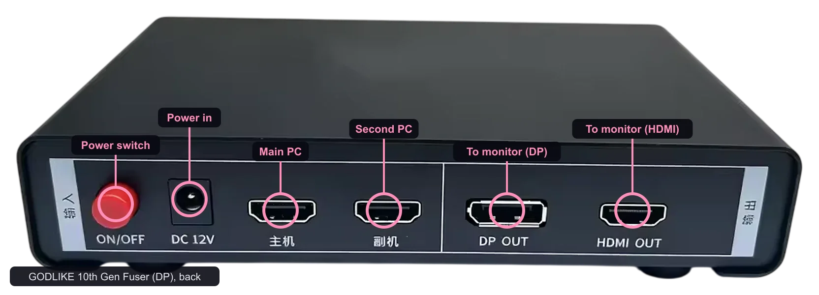 GODLIKE 10th Gen Fuser (DP), back panel labeled